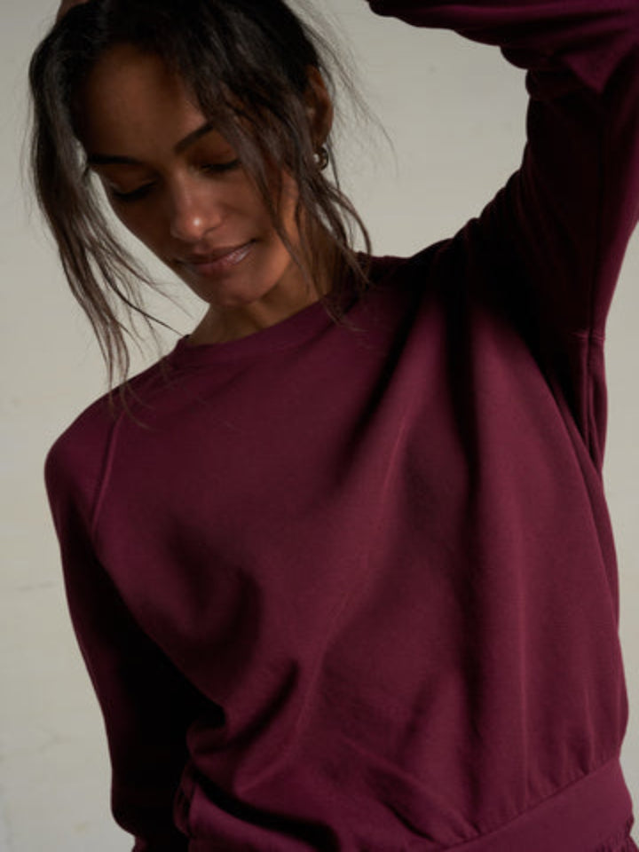 perfectwhitetee - Alexi French Terry Sweatshirt - Dark Burgundy