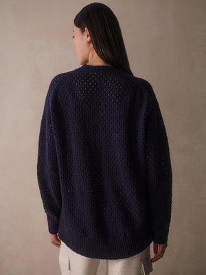 Varley - Grady Boucle Knit Sweater - Evening Blue