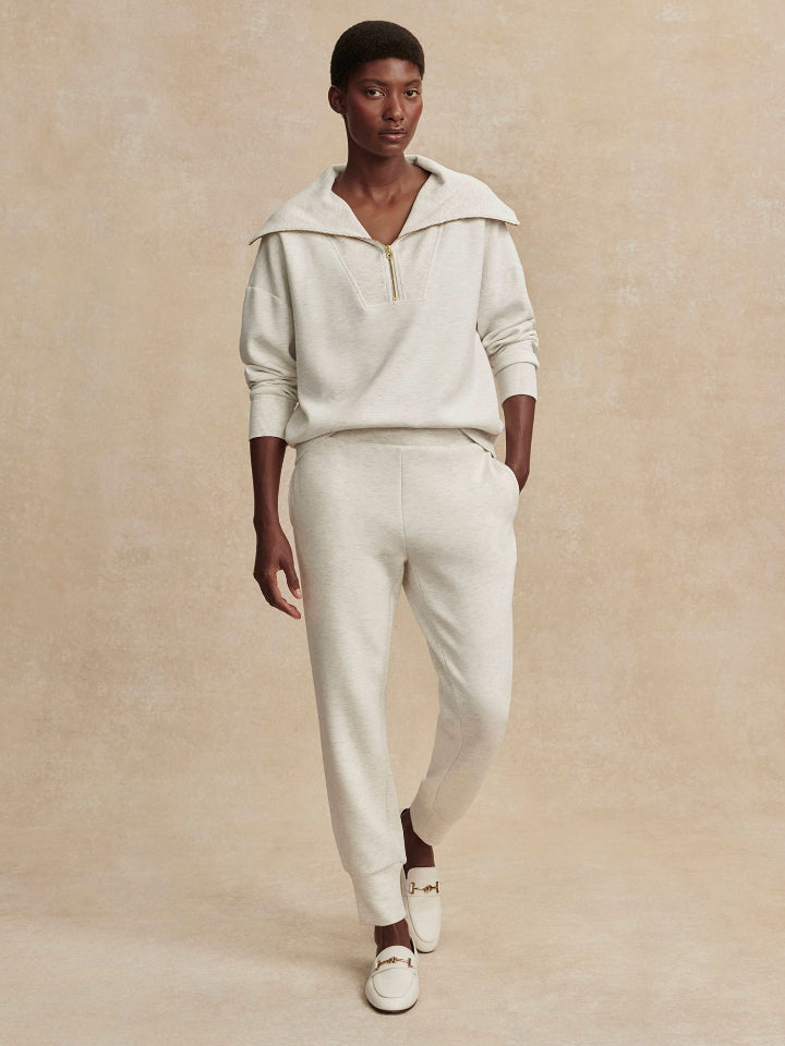 Varley - The Slim Cuff Pant 30 - Ivory Marl - Pilates Plus La Jolla - OHEY Boutique