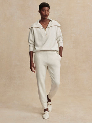 Varley - The Slim Cuff Pant 30 - Ivory Marl - Pilates Plus La Jolla - OHEY Boutique