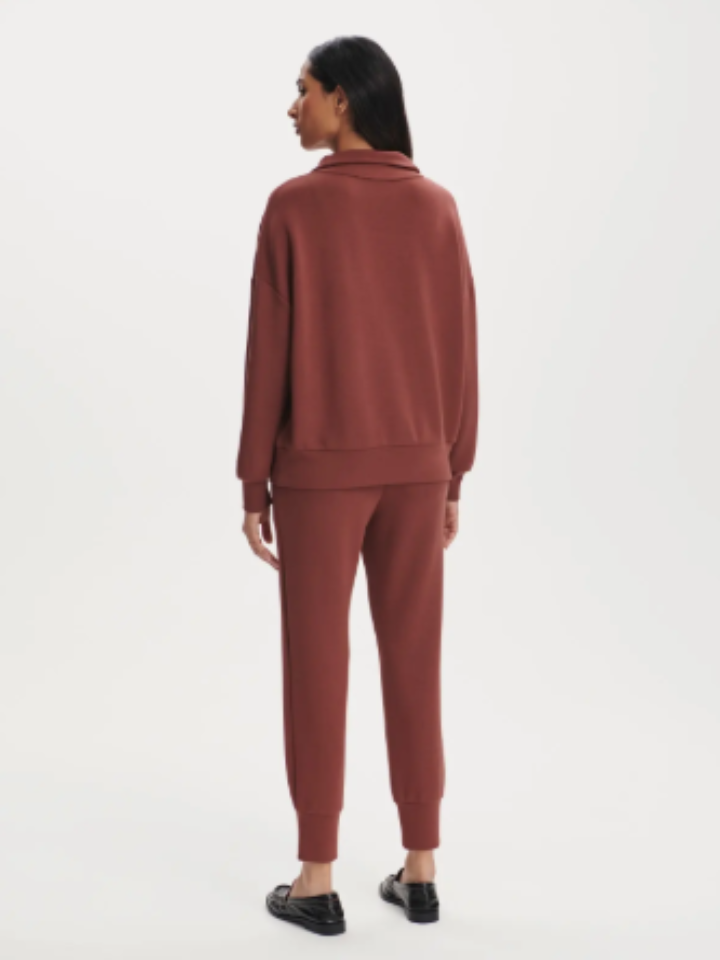 Varley - Hawley Half Zip Sweat - Cinnamon