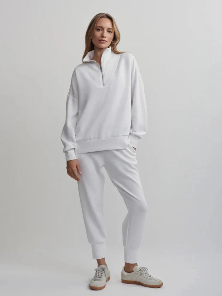 Varley - Hawley Half Zip Sweat - White