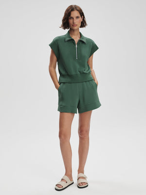 Varley - Kelly Half Zip Sweat - Cilantro - Pilates Plus La Jolla - OHEY Boutique