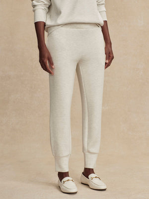 Varley - The Slim Cuff Pant 30 - Ivory Marl - Pilates Plus La Jolla - OHEY Boutique
