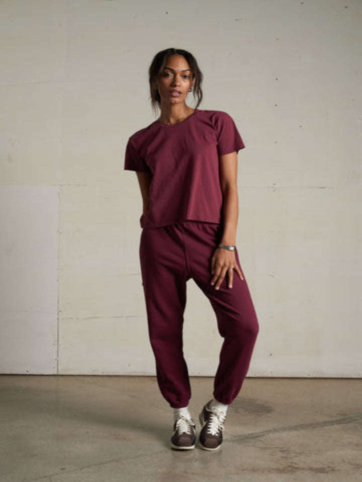 perfectwhitetee - The Johnny French Terry Sweatpant - Dark Burgundy