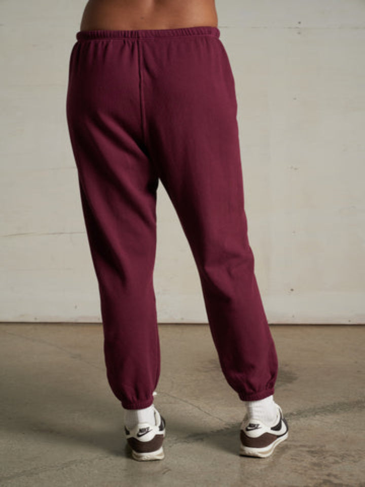 perfectwhitetee - The Johnny French Terry Sweatpant - Dark Burgundy - Pilates Plus La Jolla - OHEY Boutique
