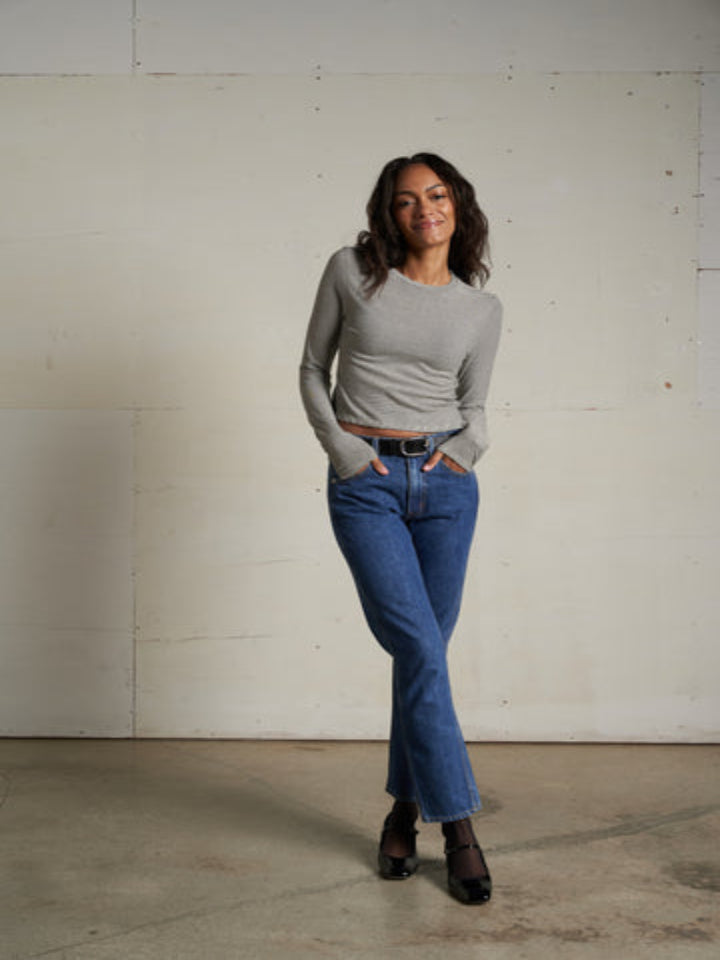 perfectwhitetee - Jamie Stripe - Ivory/Black - Pilates Plus La Jolla - OHEY Boutique