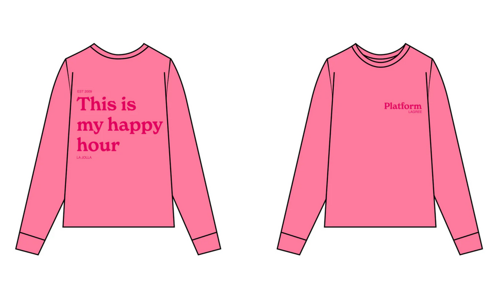 Platform - "My Happy Hour" Midweight Long Sleeve - Watermelon