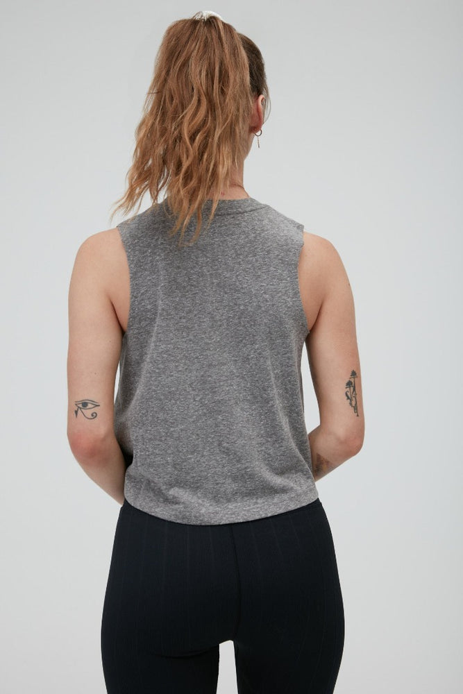 
            
                Load image into Gallery viewer, Spiritual Gangster - More Soul Crop Tank - Heather Grey - Pilates Plus La Jolla - OHEY Boutique
            
        