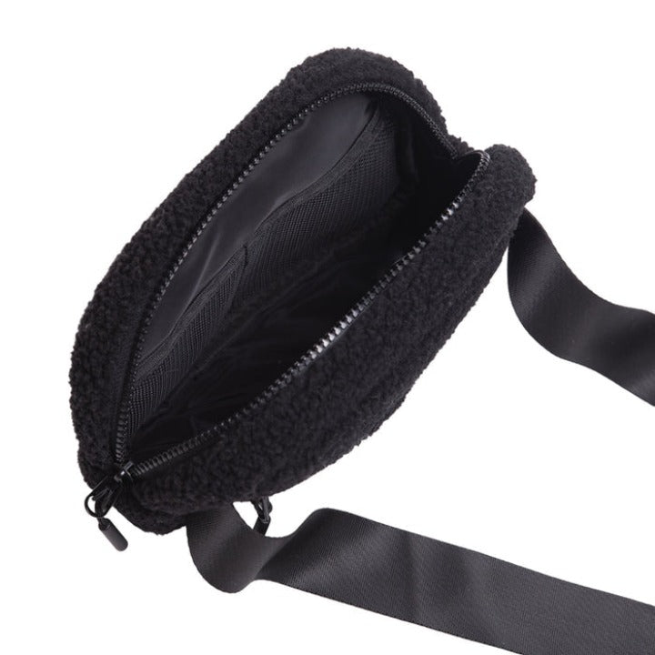 
            
                Load image into Gallery viewer, Vooray - Quinn Belt Bag - Black Sherpa - Pilates Plus La Jolla - OHEY Boutique
            
        
